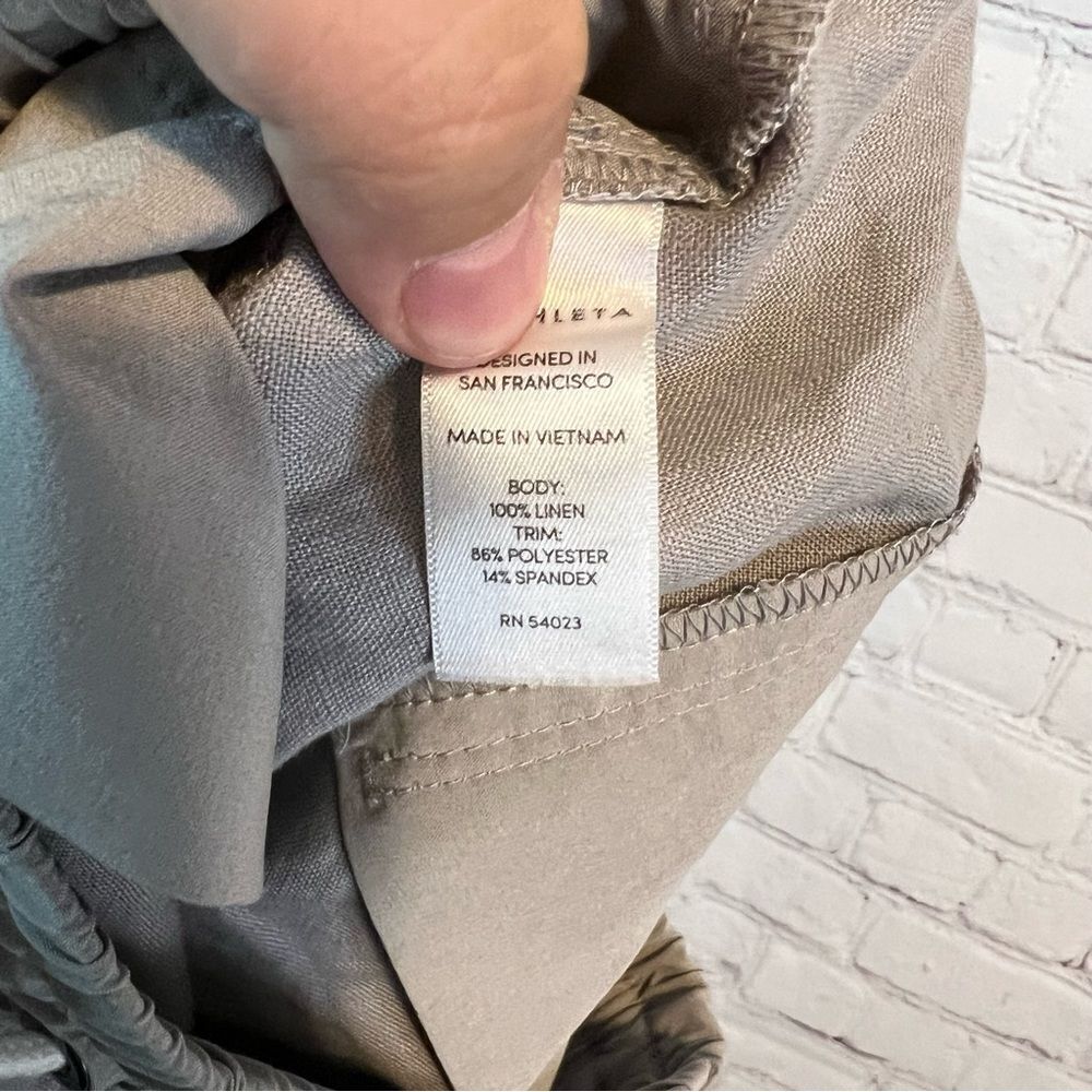 Athleta Linen Bali Ankle Cuffed Grey Pants size 4 - Picture 8 of 9